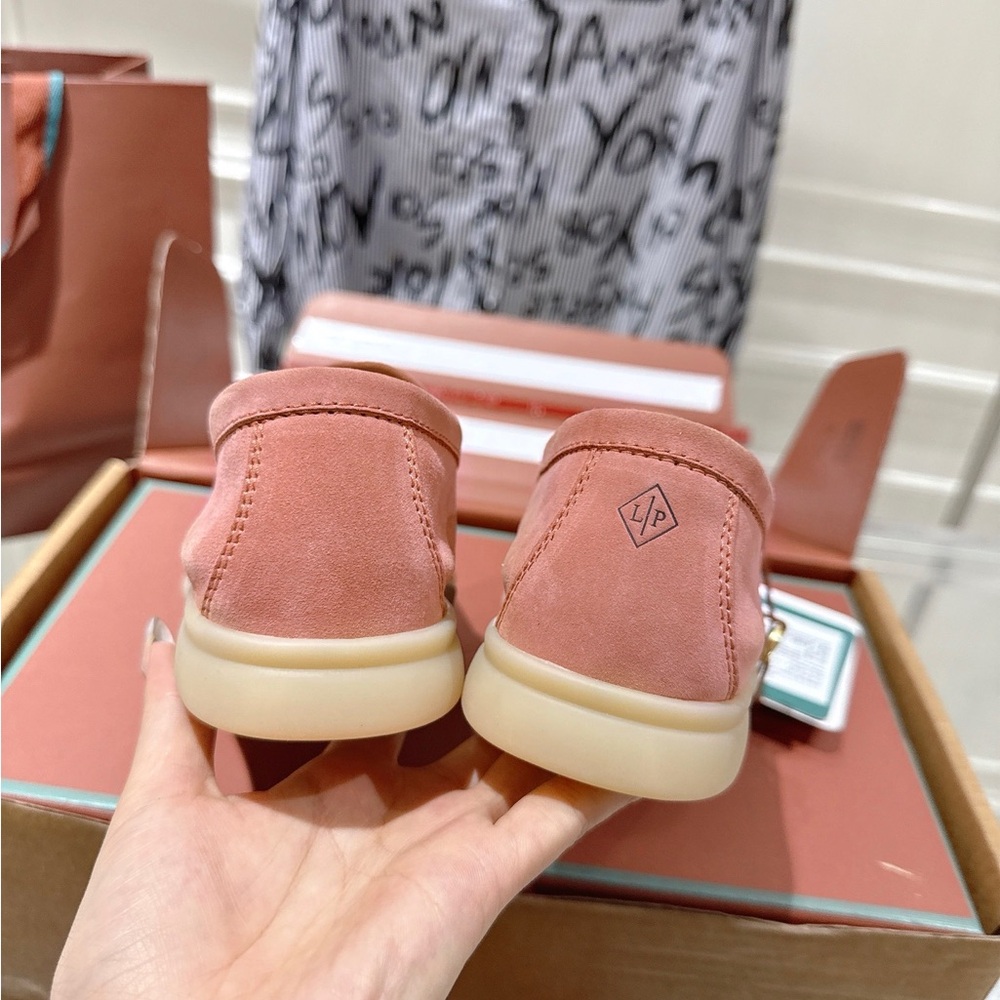 💗 Blush Pink Loro Piana Loafers | Summer Walk Suede Flats 👡 - Picture 4 of 8